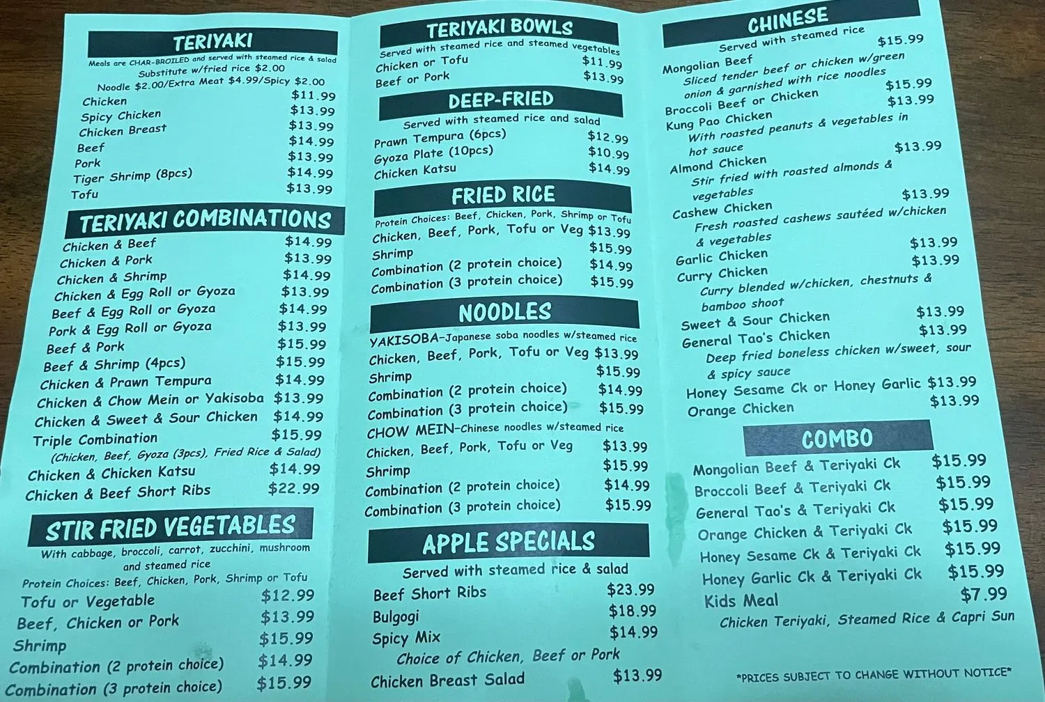 Menu 1