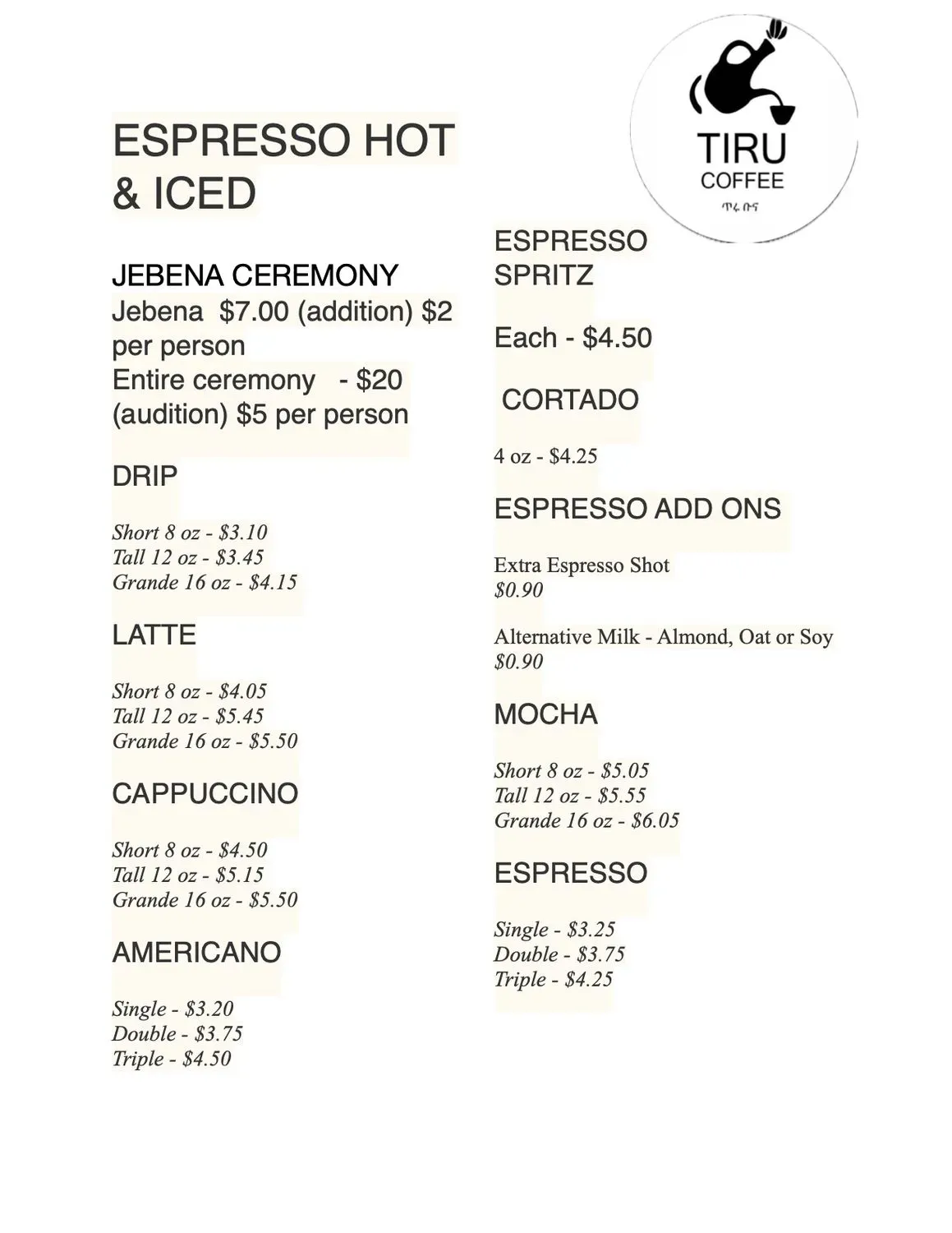 Menu 1