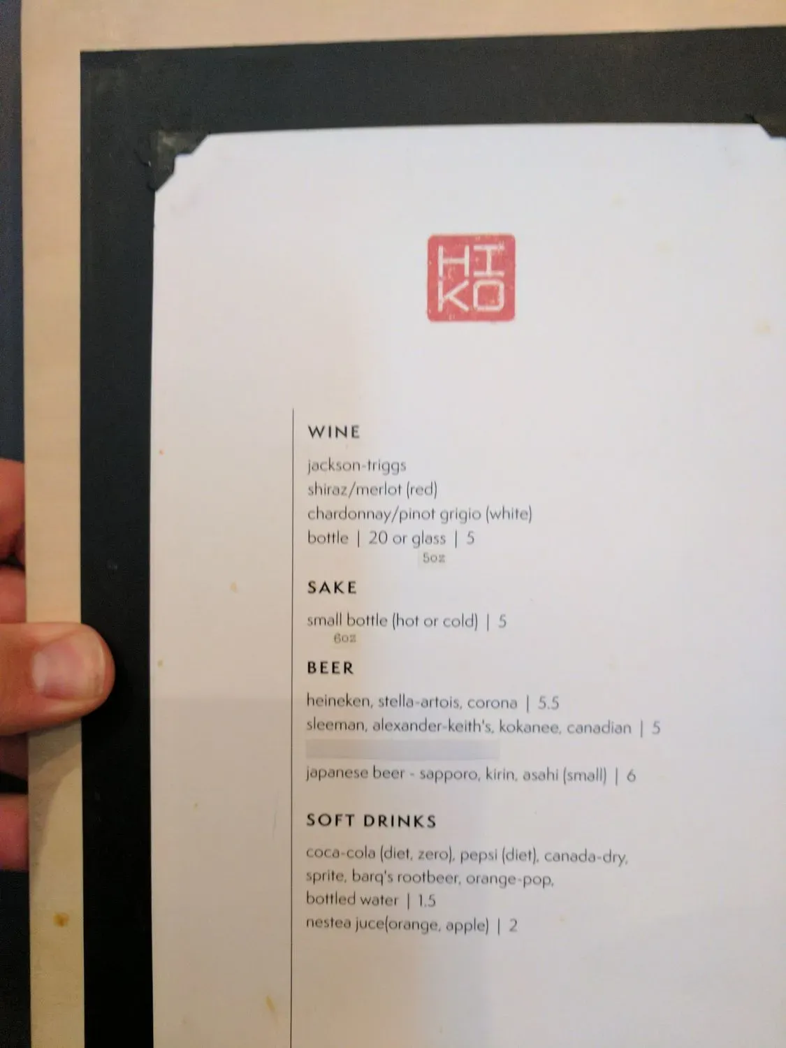 Menu 5