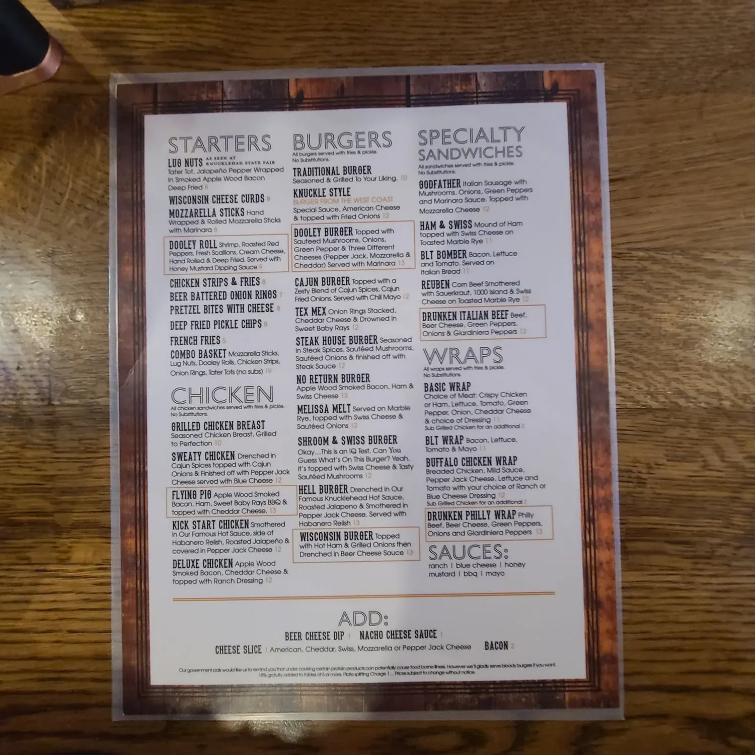 Menu 5