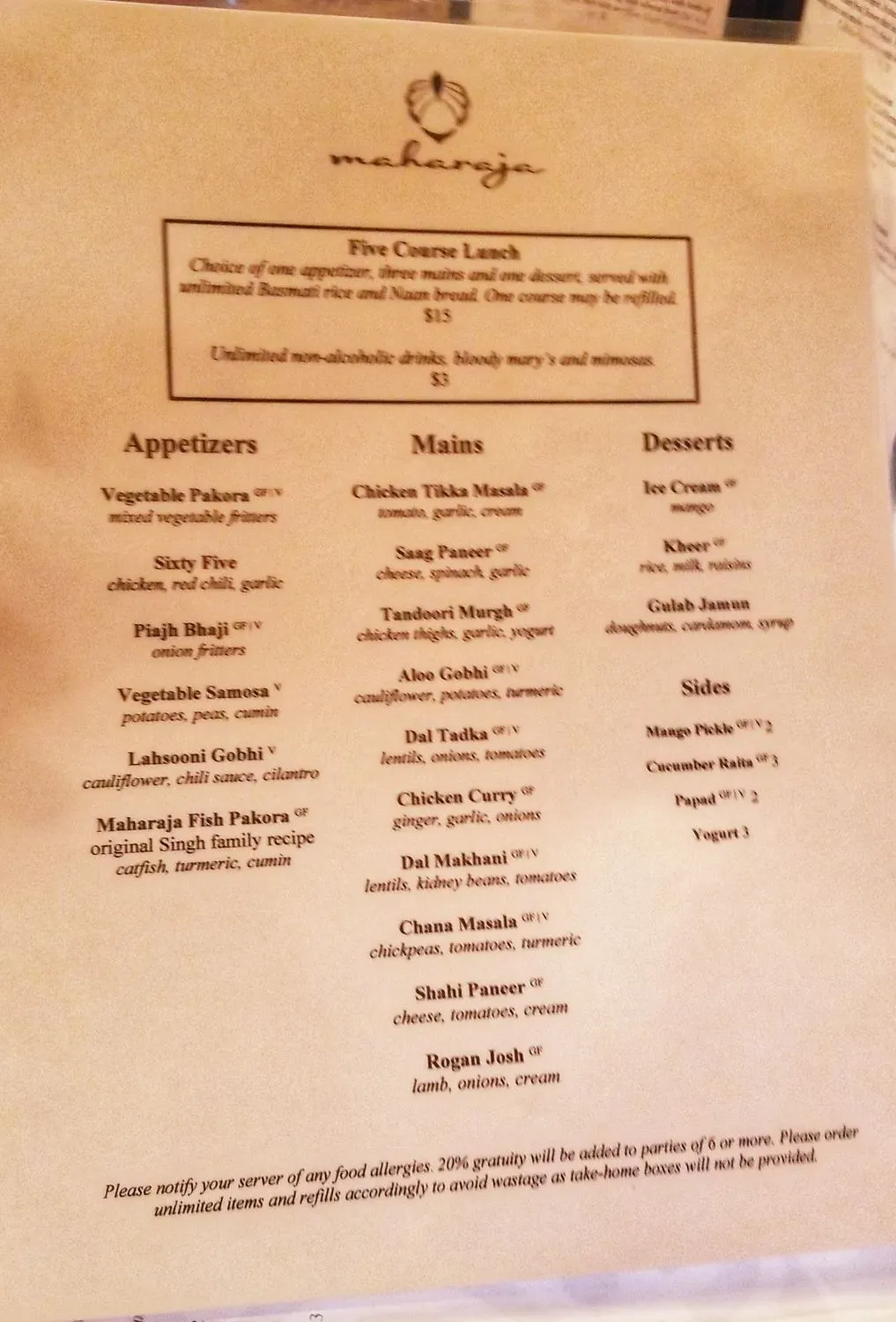 Menu 1