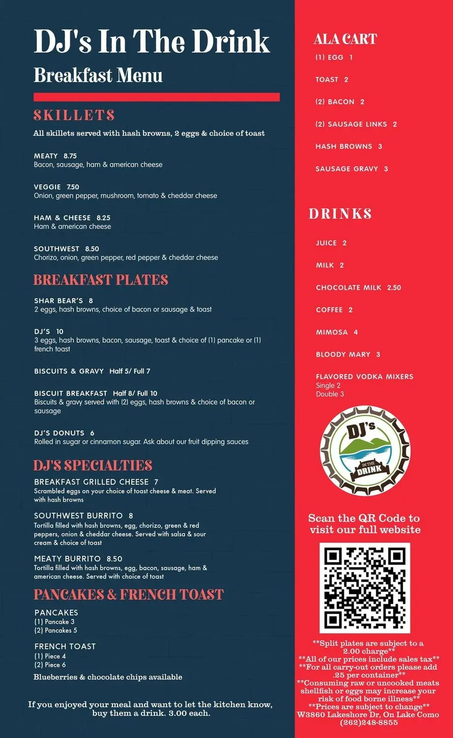 DJ's In The Drink Menu - Updated October 2025