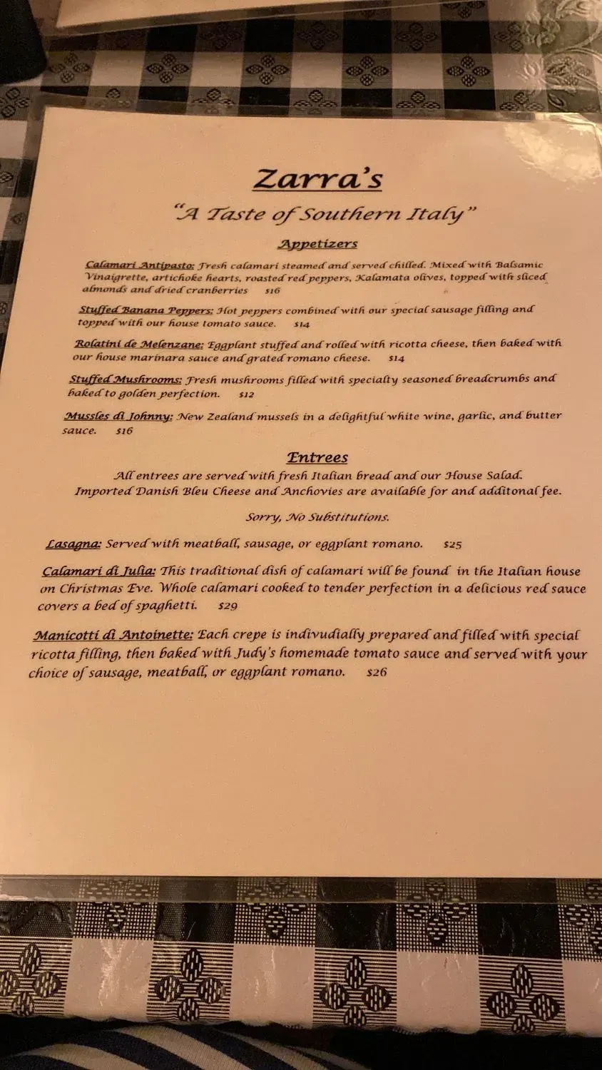 Menu 1