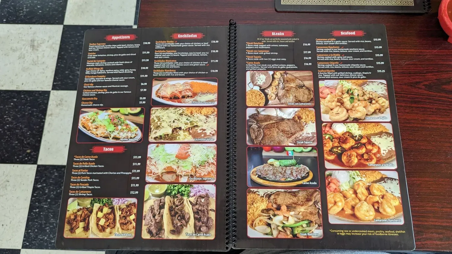 El Ranchero Mexican Restaurant in Port Royal Virginia Menu - Updated ...