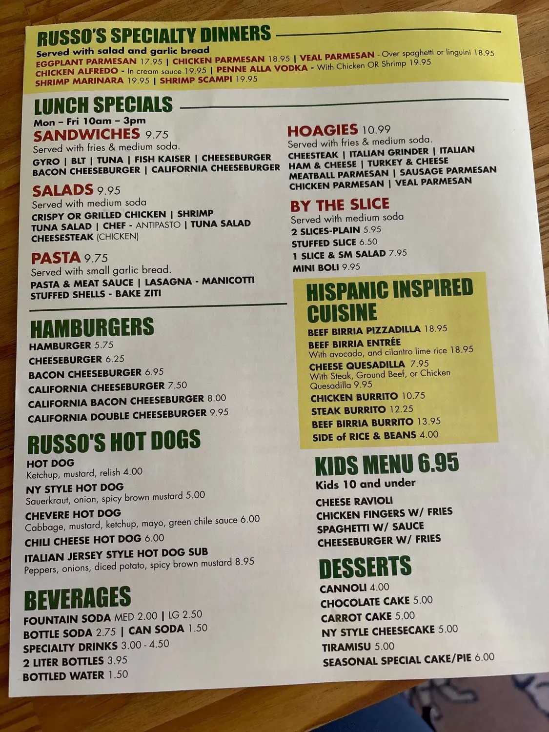 Menu 1