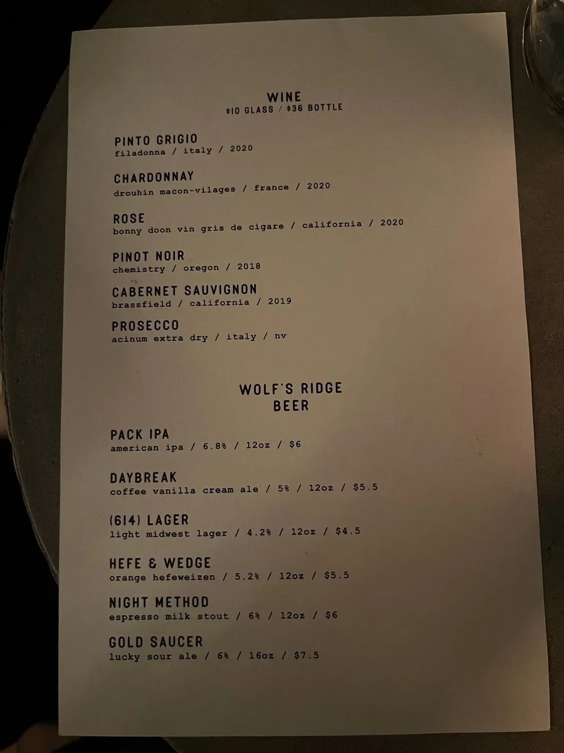 Menu 5