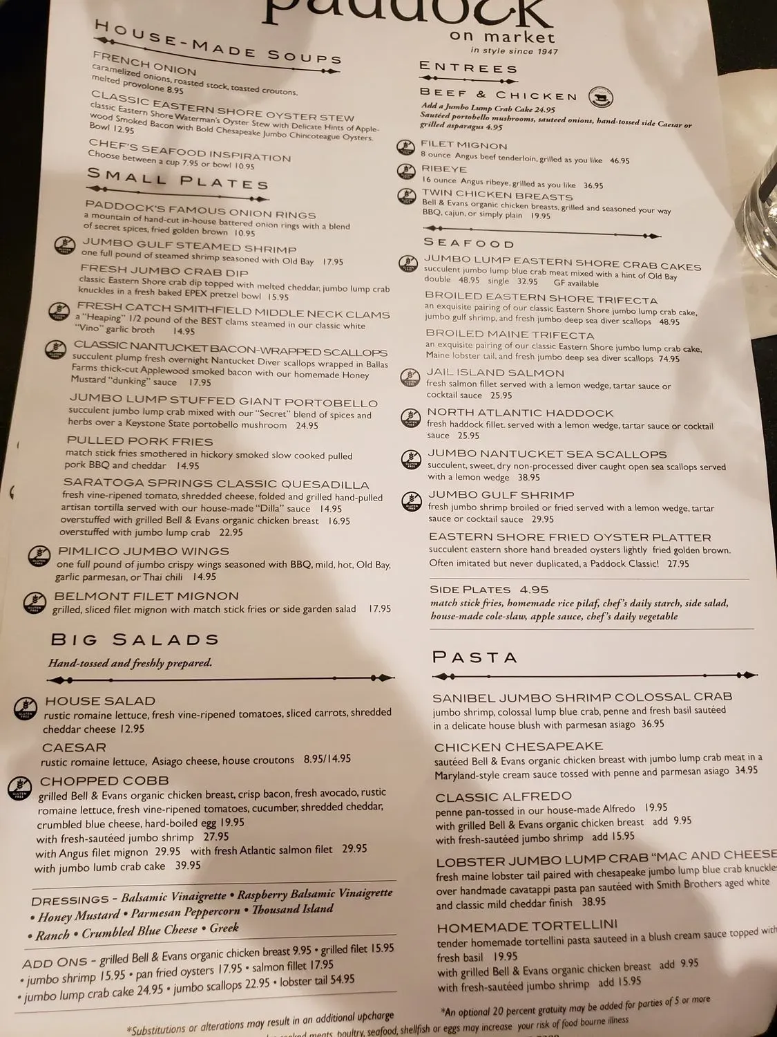 The Paddock on Market Menu - Updated October 2025