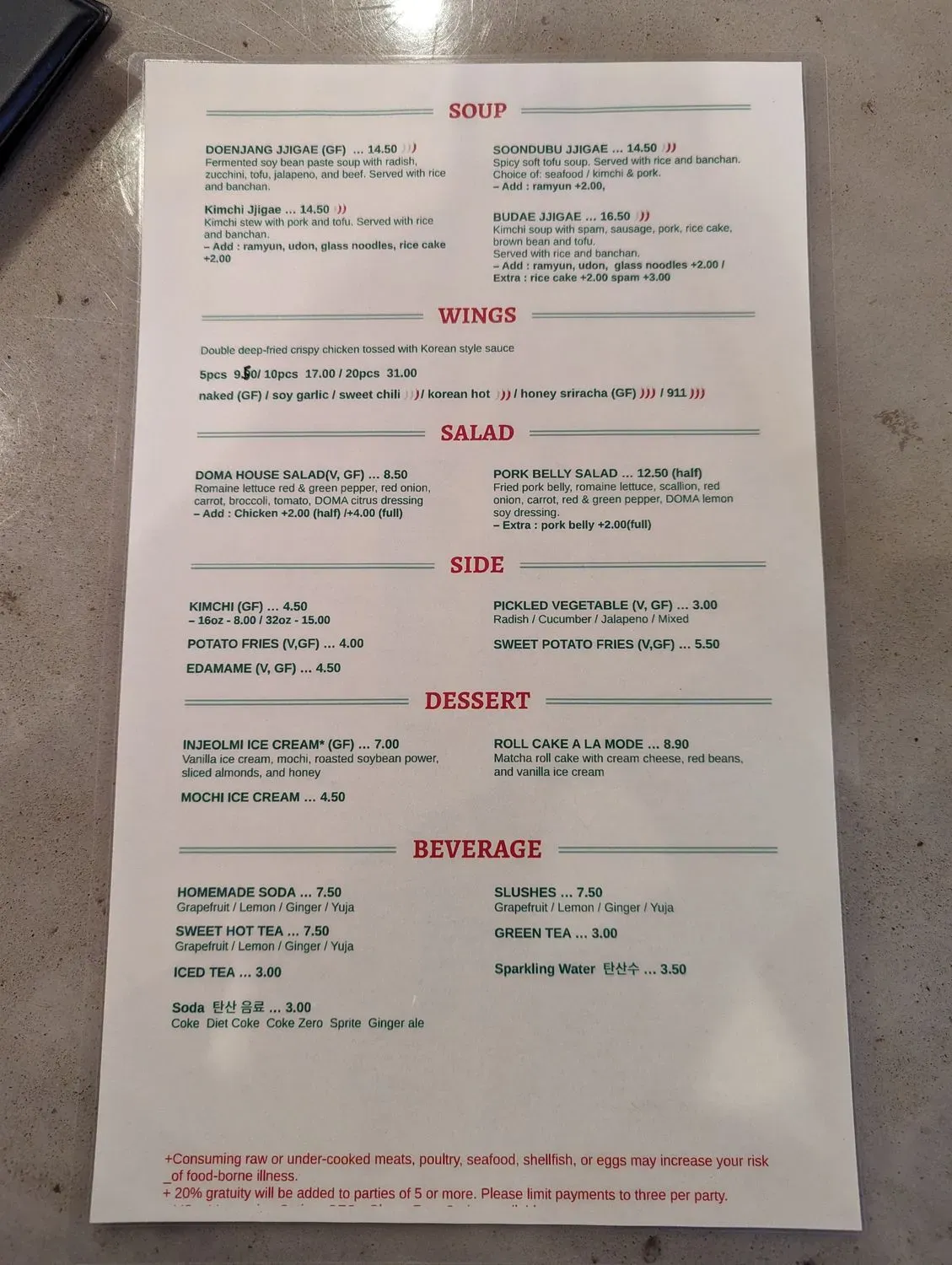 Menu 1