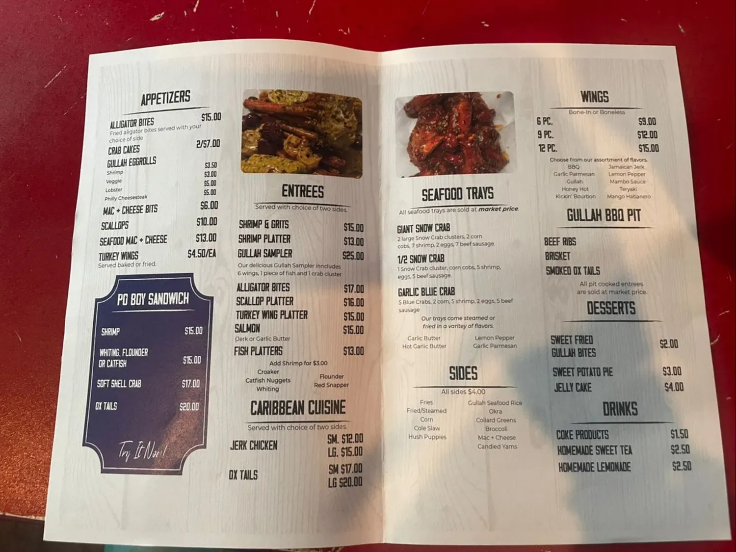 Gullah Gullah Fish Menu - Updated October 2025