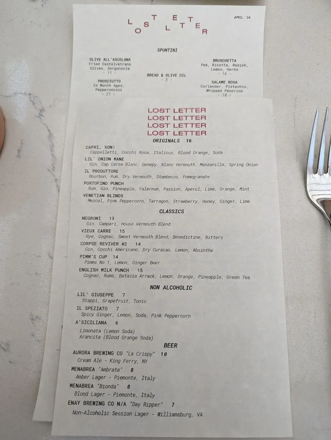 Menu 1