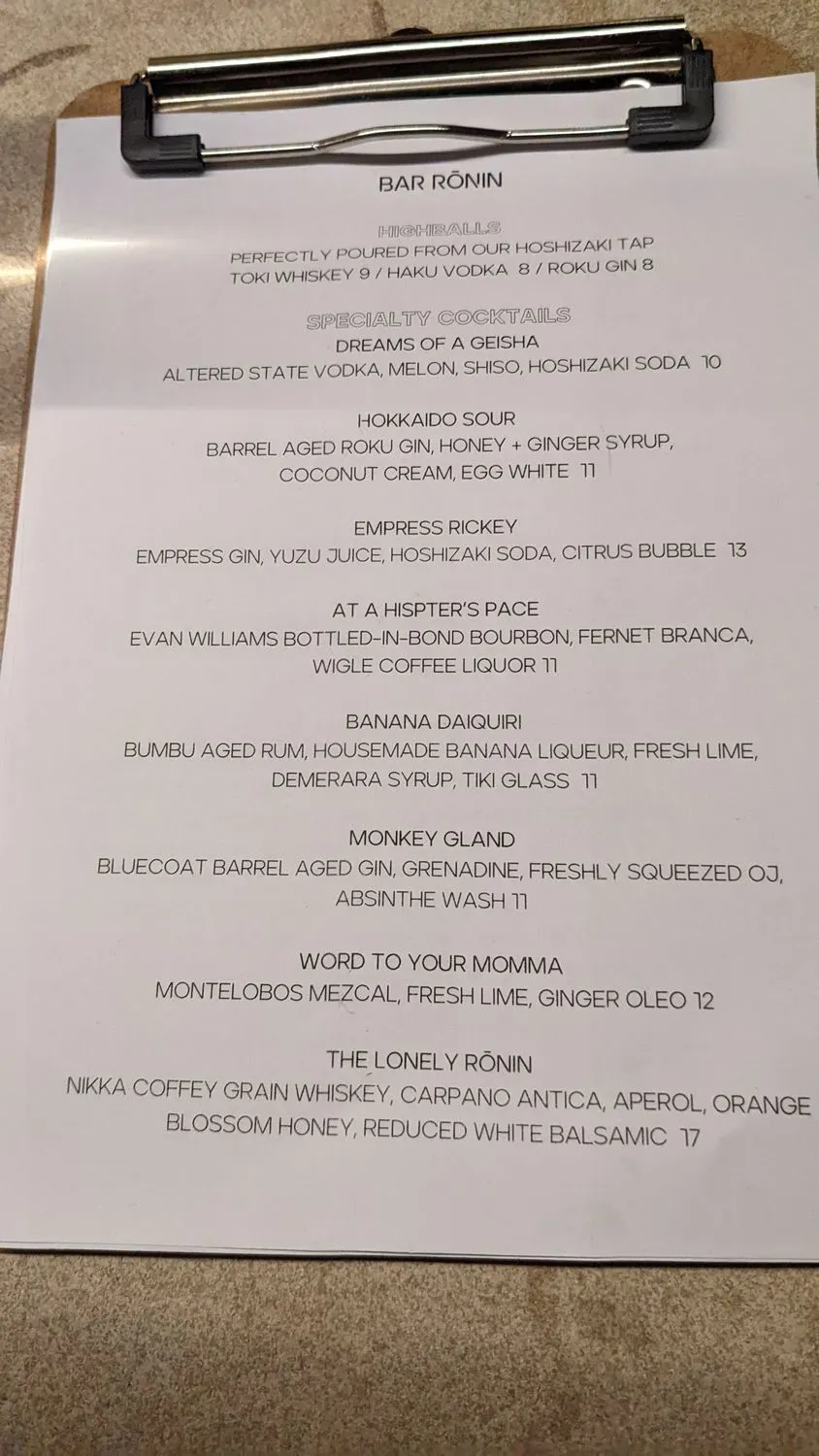 Menu 1