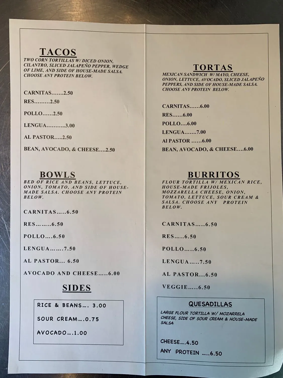 Menu 1