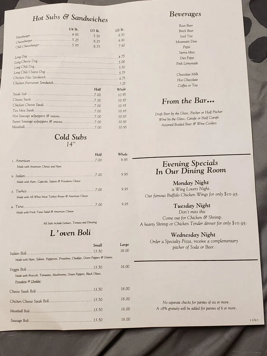 Menu 1