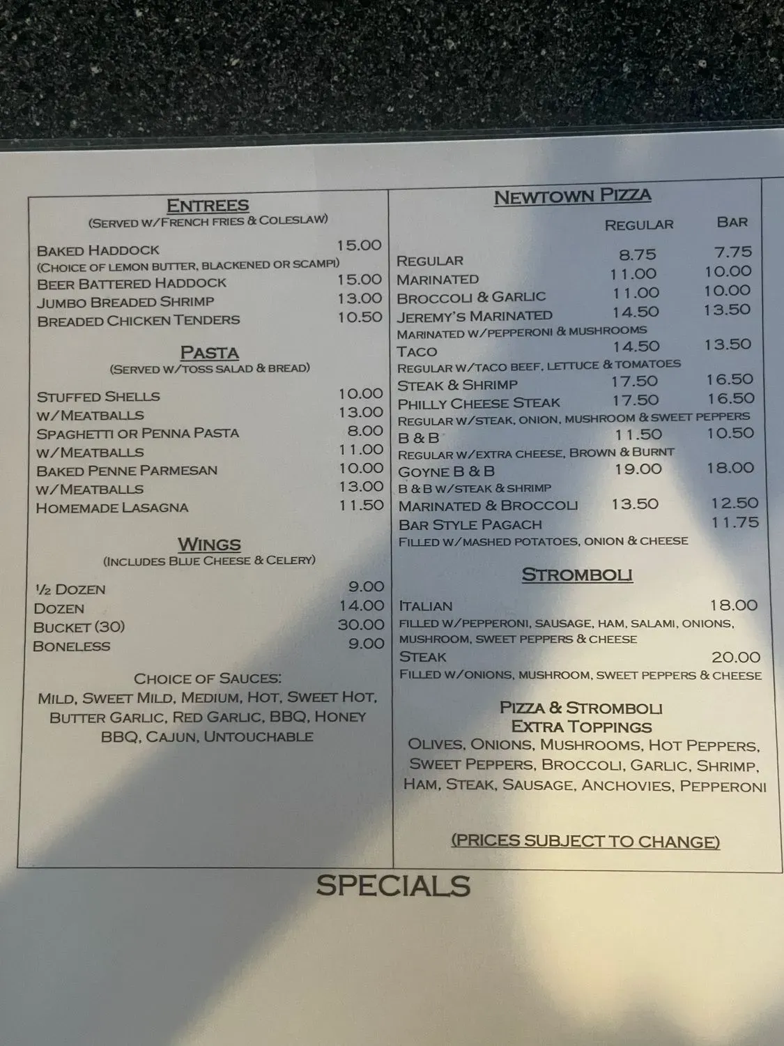 Menu 1