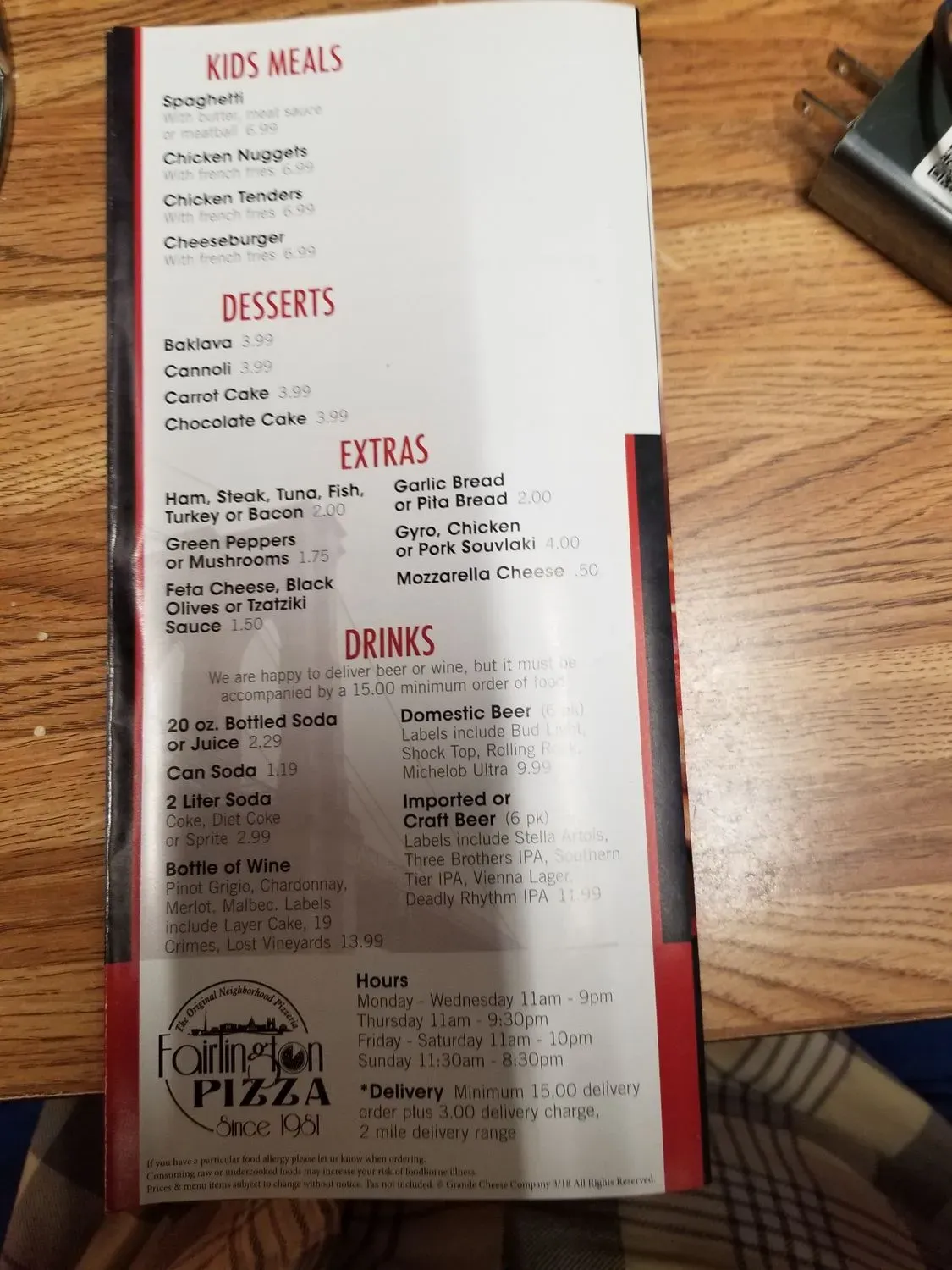 Menu 5