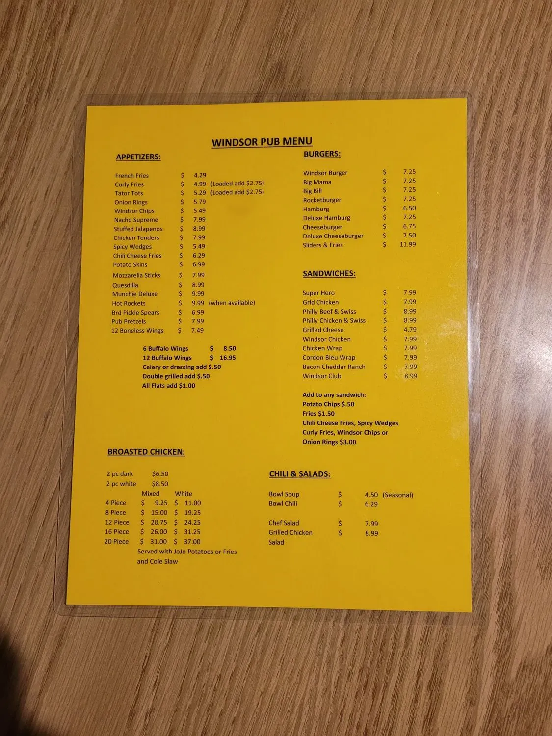 Menu 1