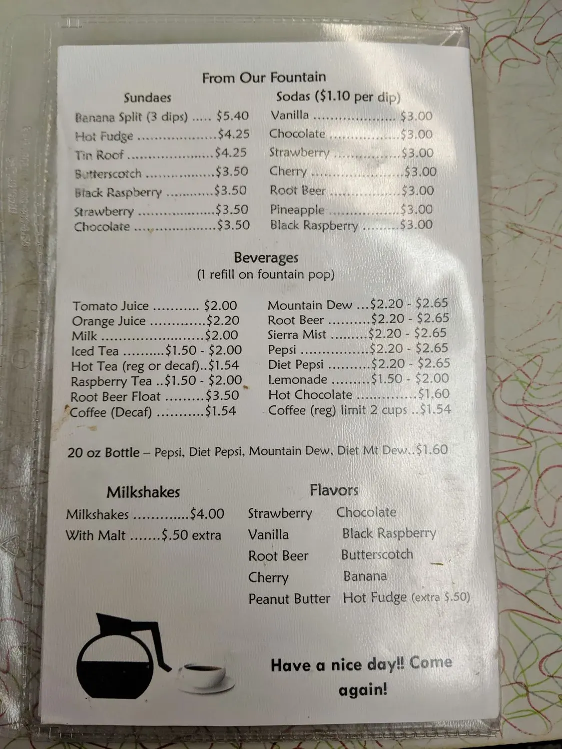 Menu 1