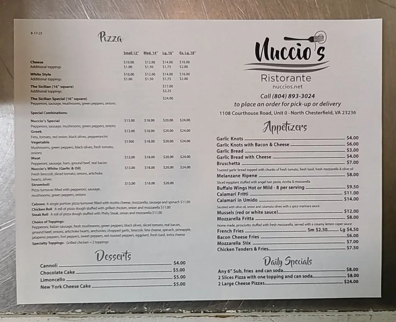 Menu 1