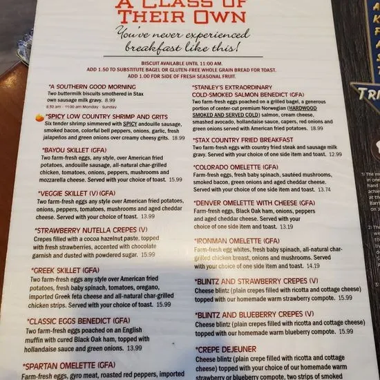 Stax Omega Diner Menu Greenville SC Checkle