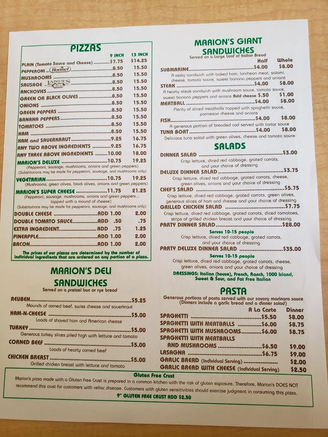 Menu 1