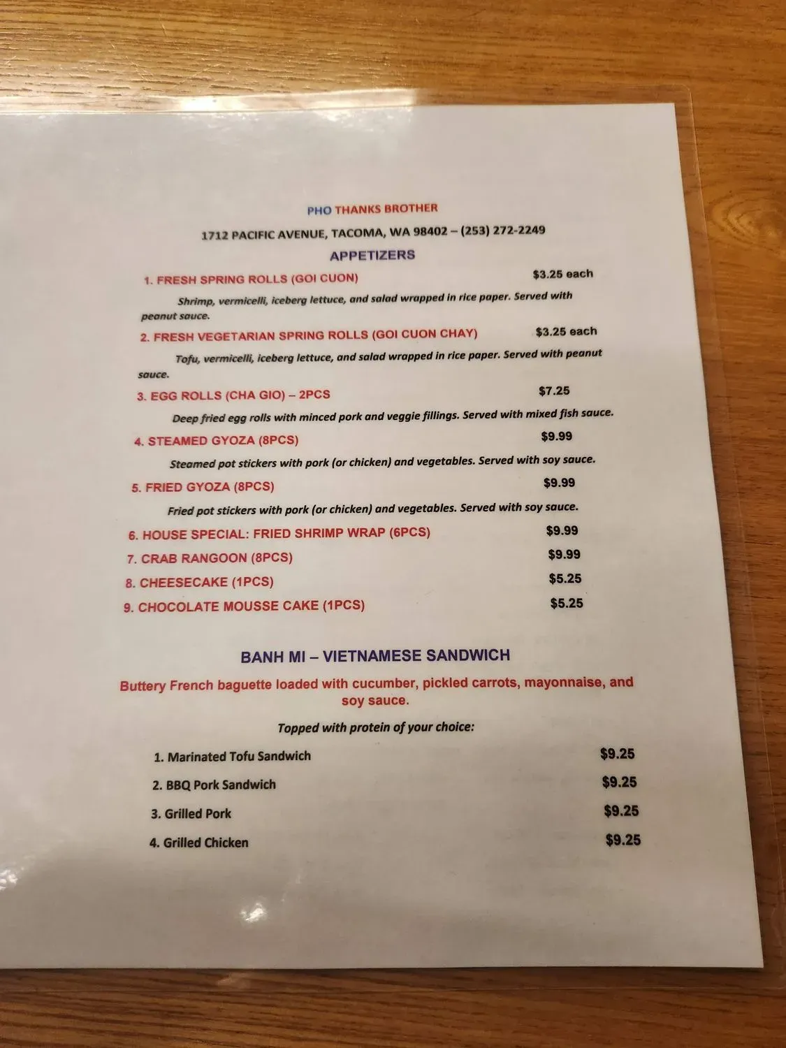 Menu 1