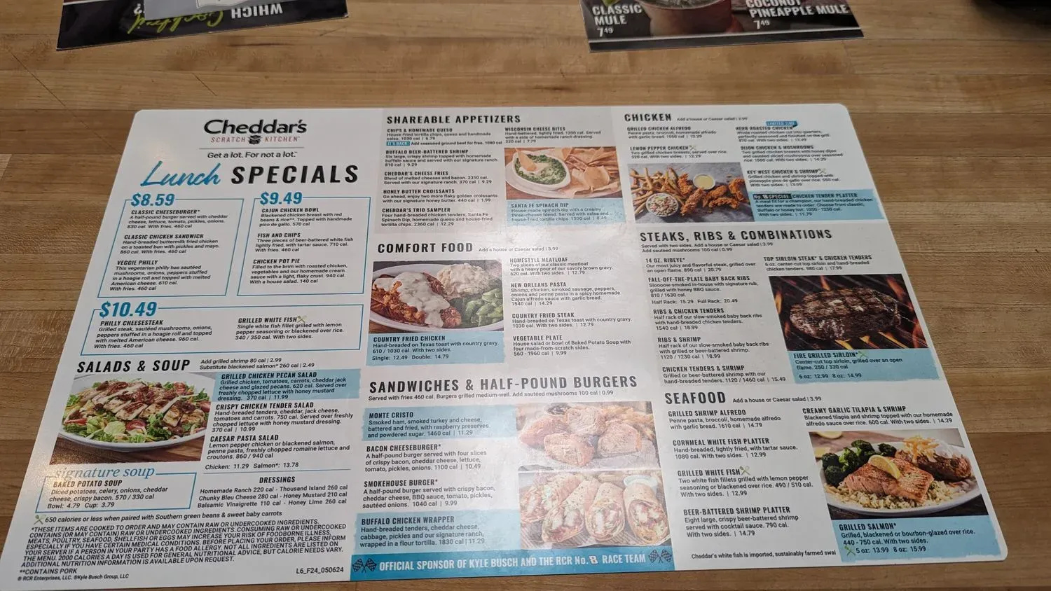 Cheddar's Scratch Kitchen Menu - Updated October 2025