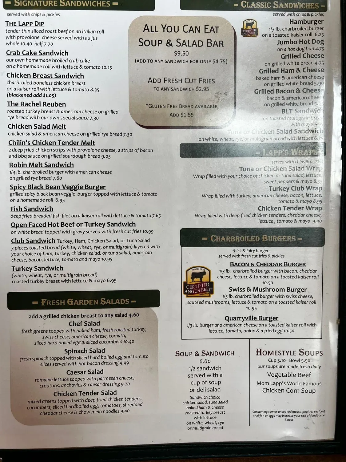 C.R. Lapp's Family Restaurant Menu - Updated October 2025