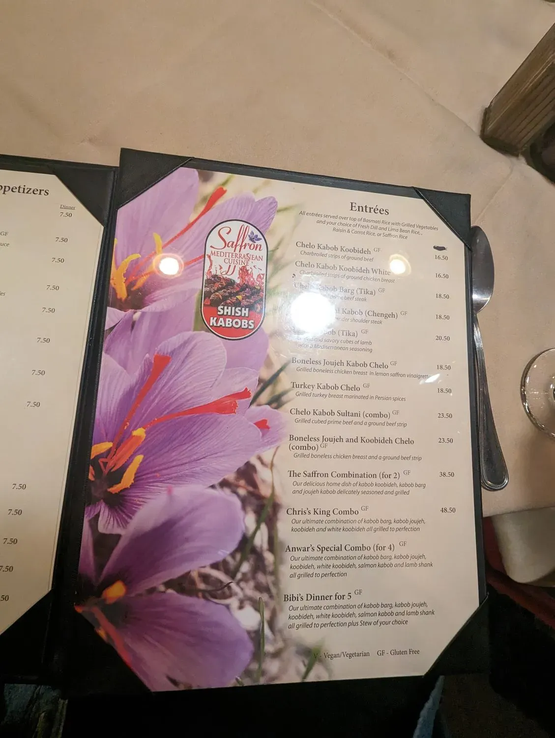 Saffron Menu - Updated October 2025
