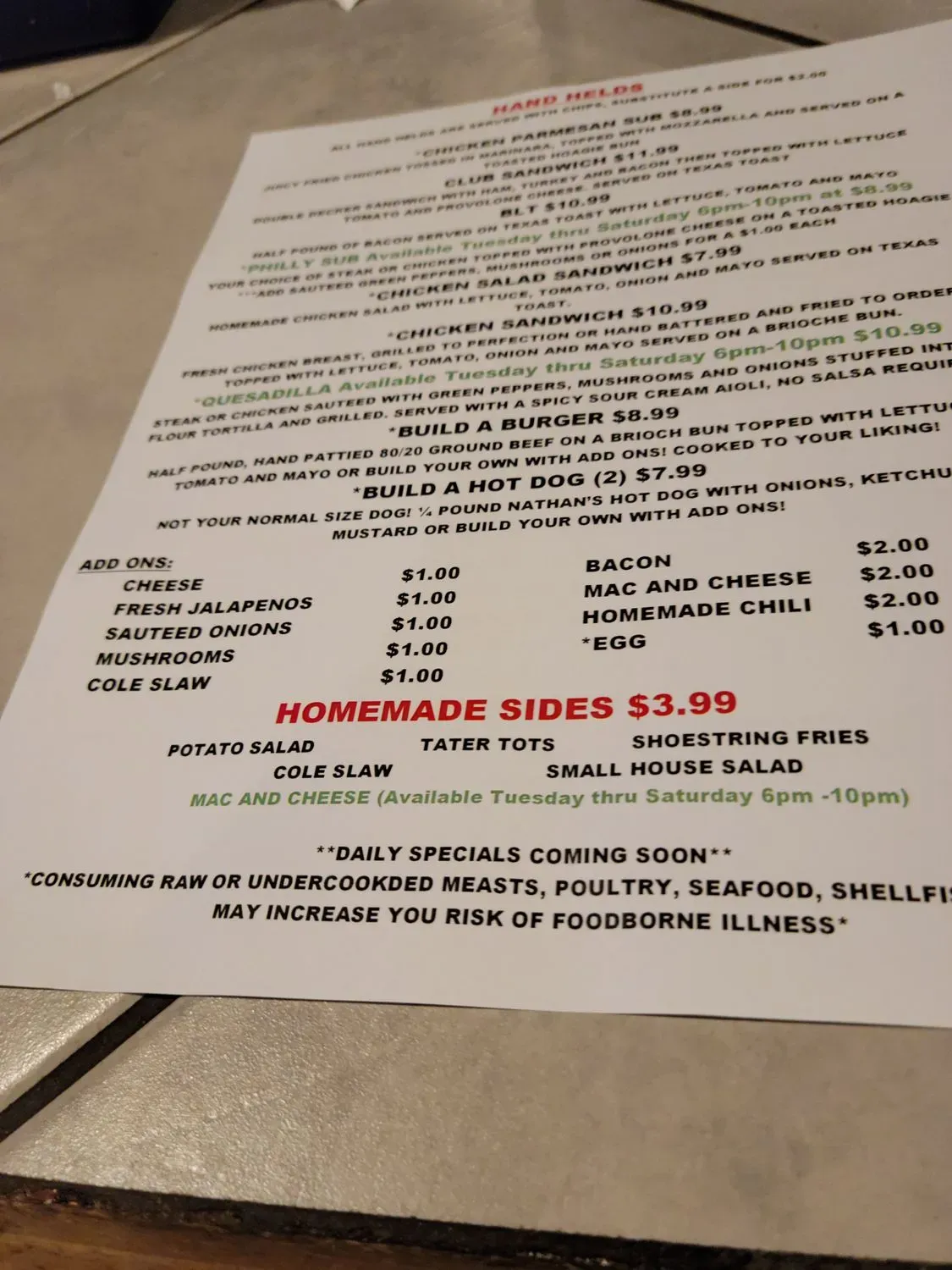 Menu 1