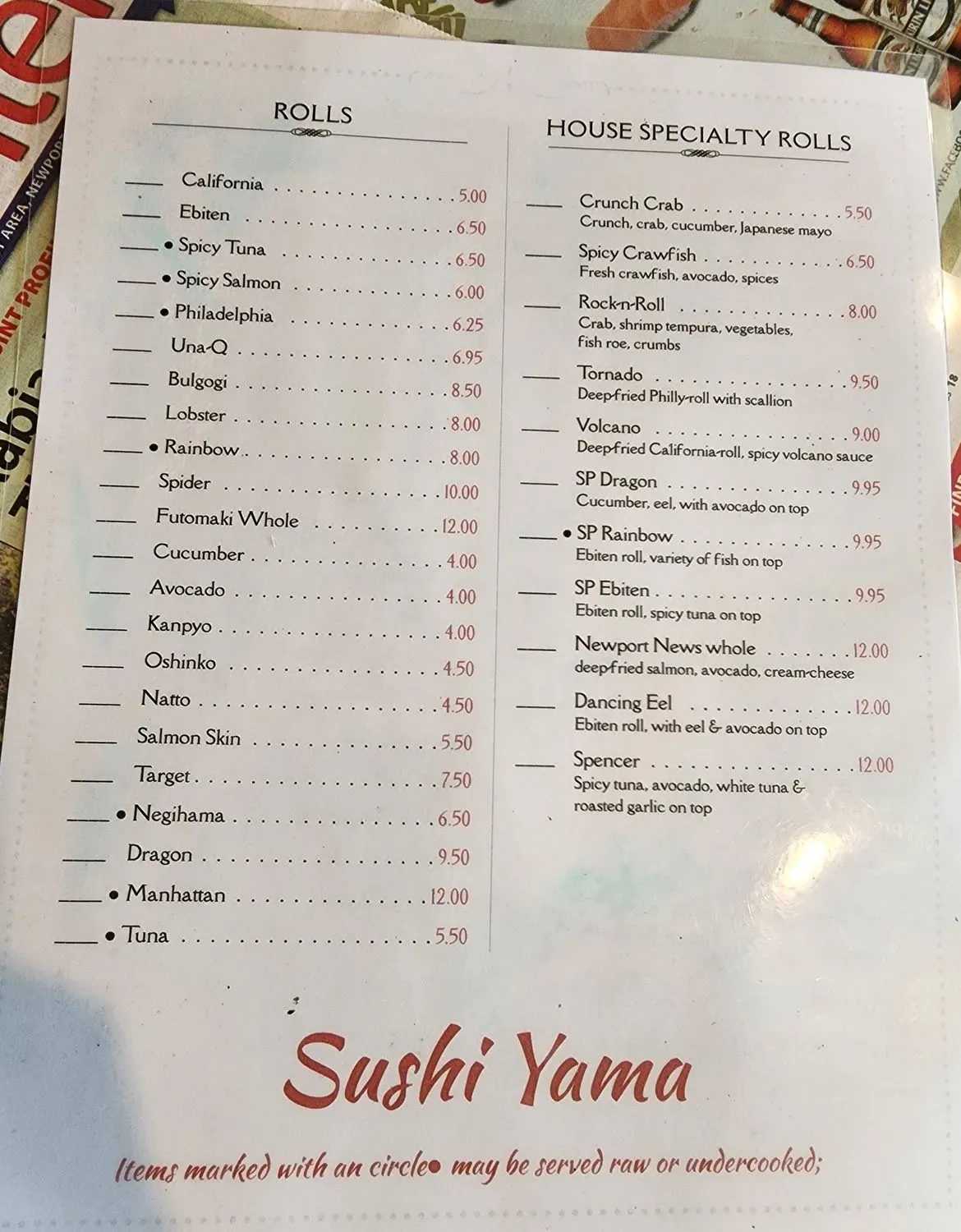 Menu 1