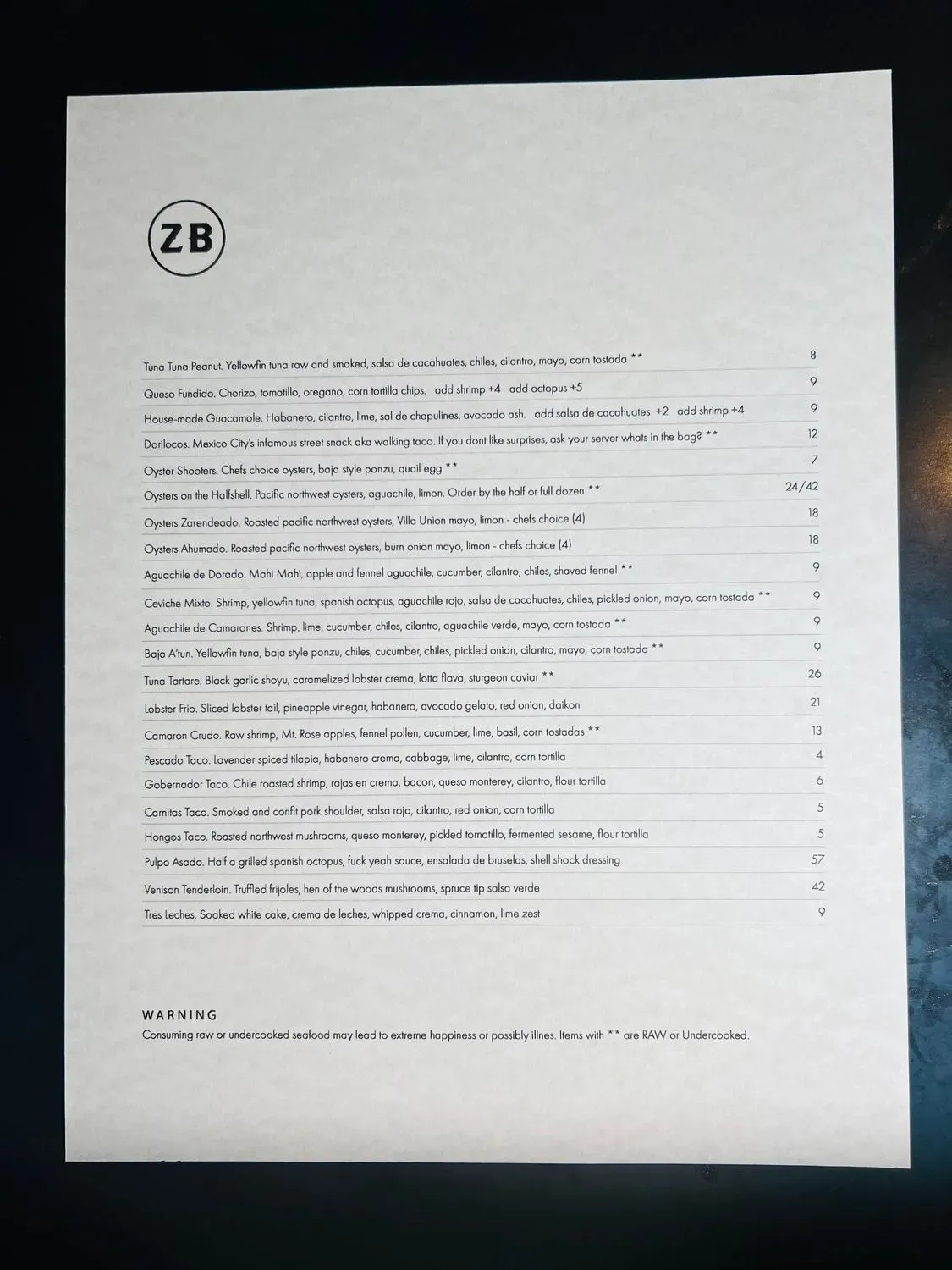 Menu 1