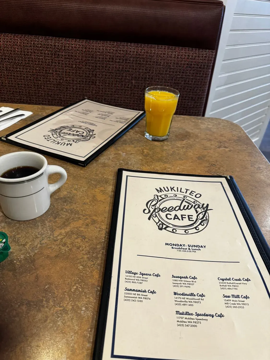 Mukilteo's Speedway Cafe Menu - Updated October 2025