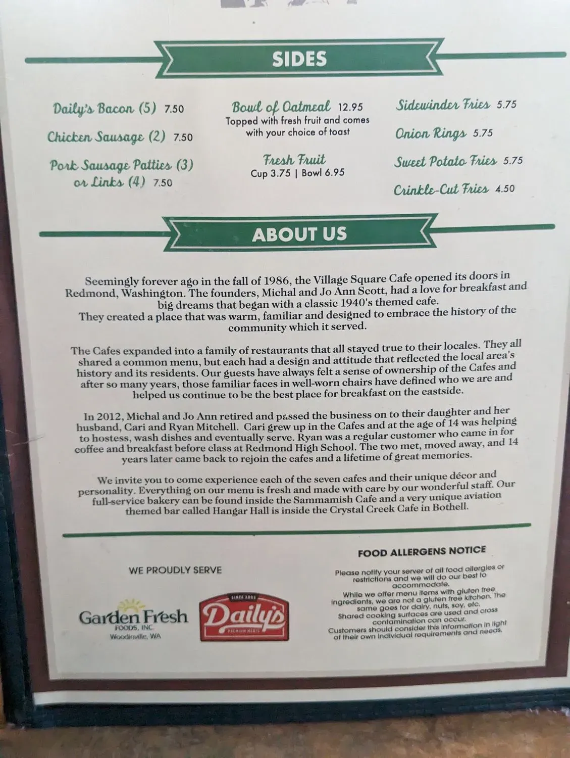 Mukilteo's Speedway Cafe Menu - Updated October 2025