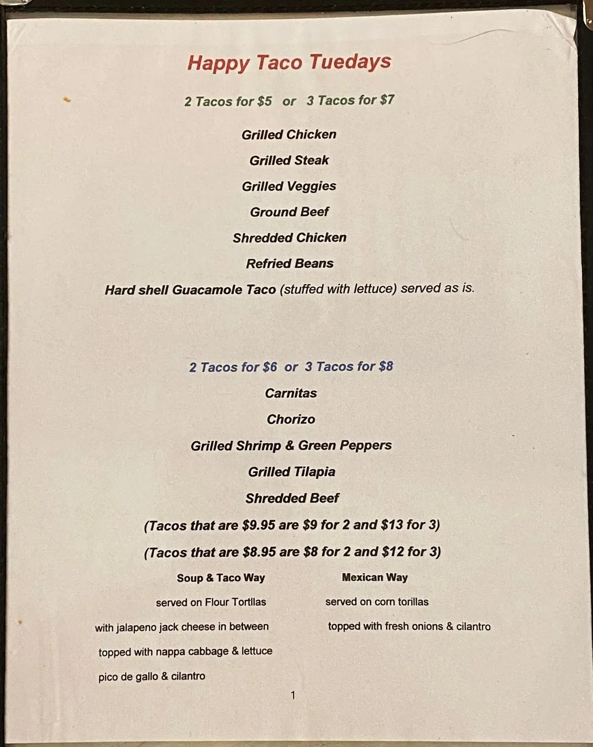 Menu 1