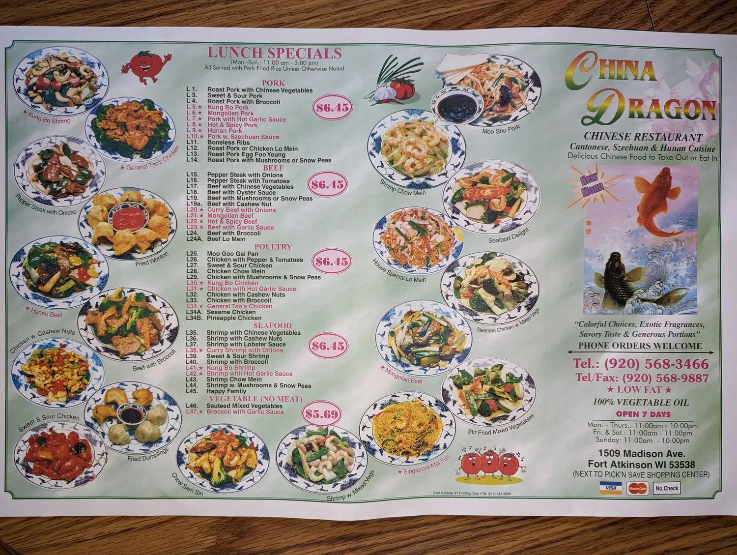 China Dragon Menu | Fort Atkinson, WI | Checkle