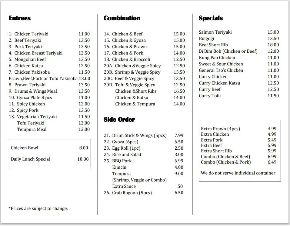 Menu 1