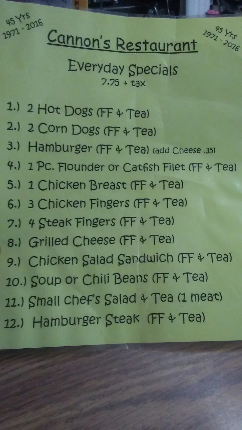 Menu 5