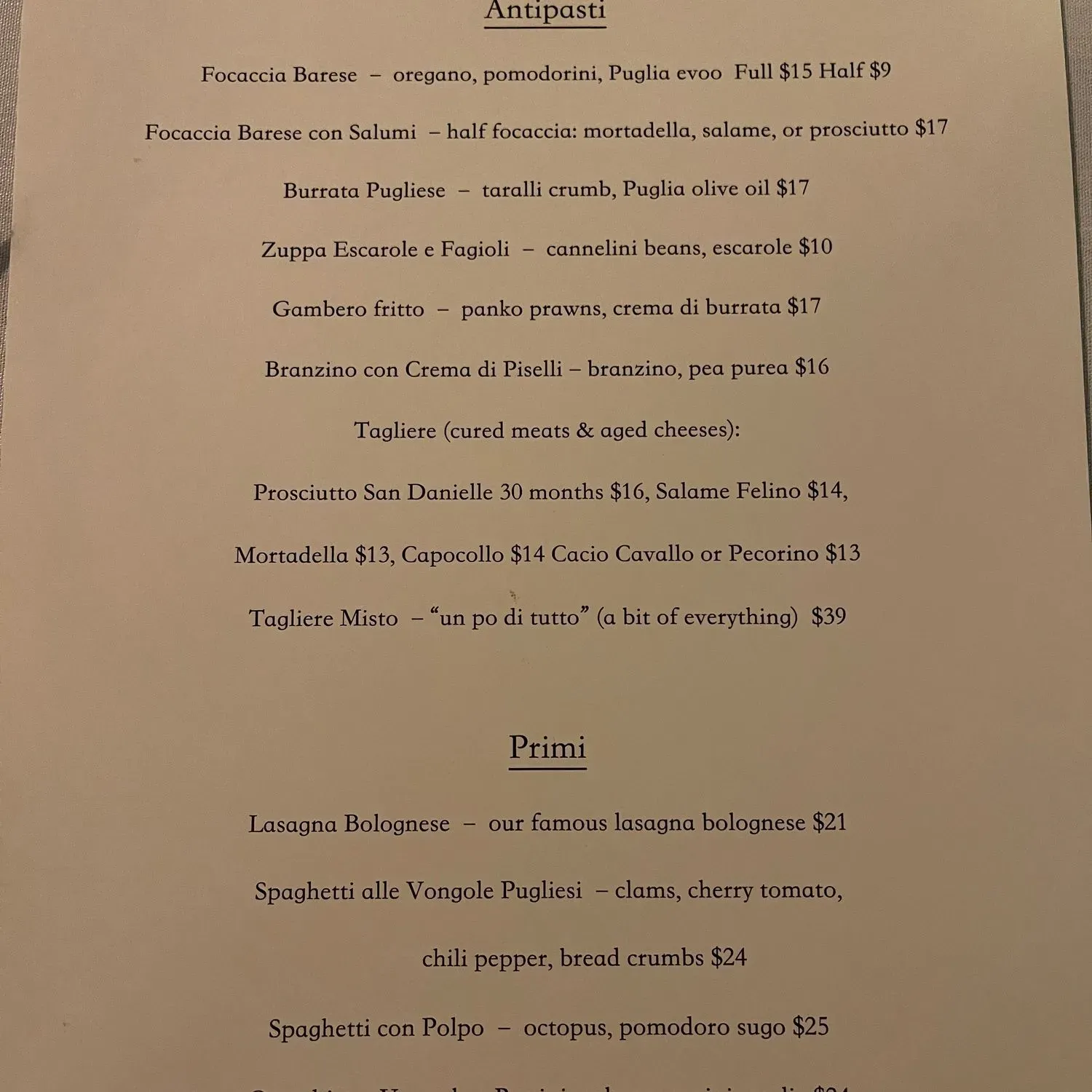 Menu 1