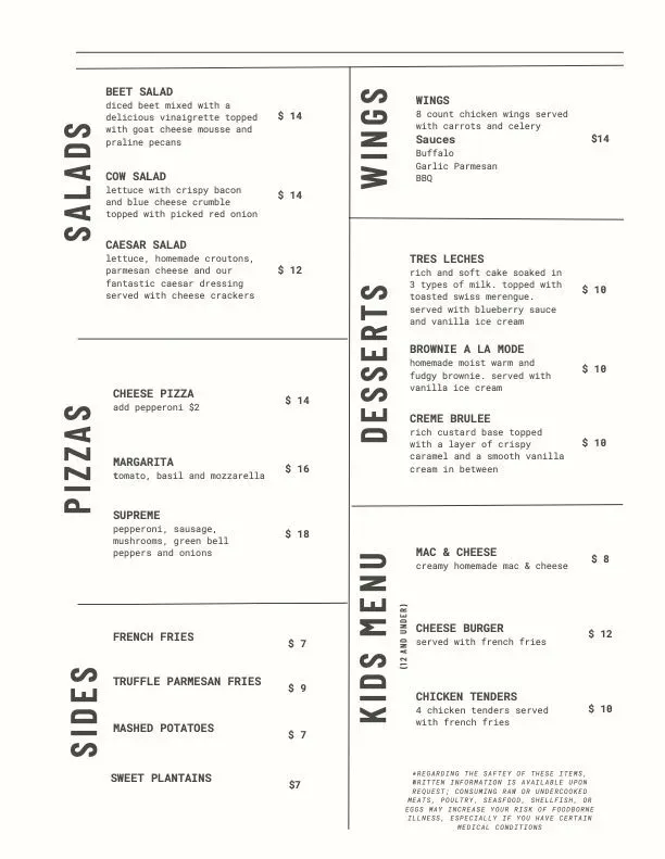 Menu 1