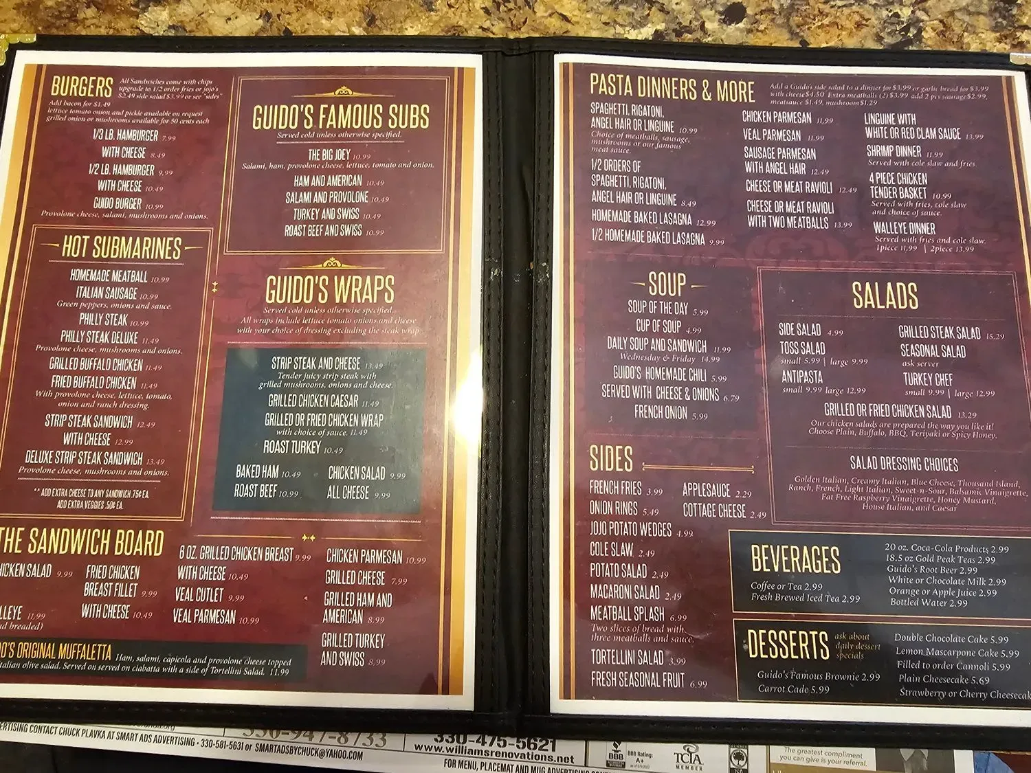 Guido's Pizza & Catering Menu - Updated October 2025
