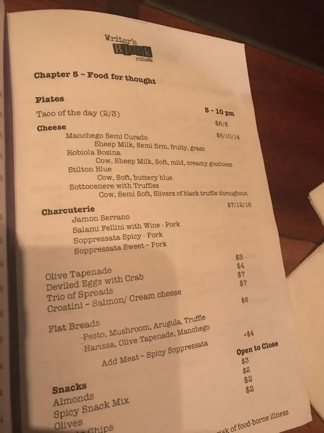 Menu 5