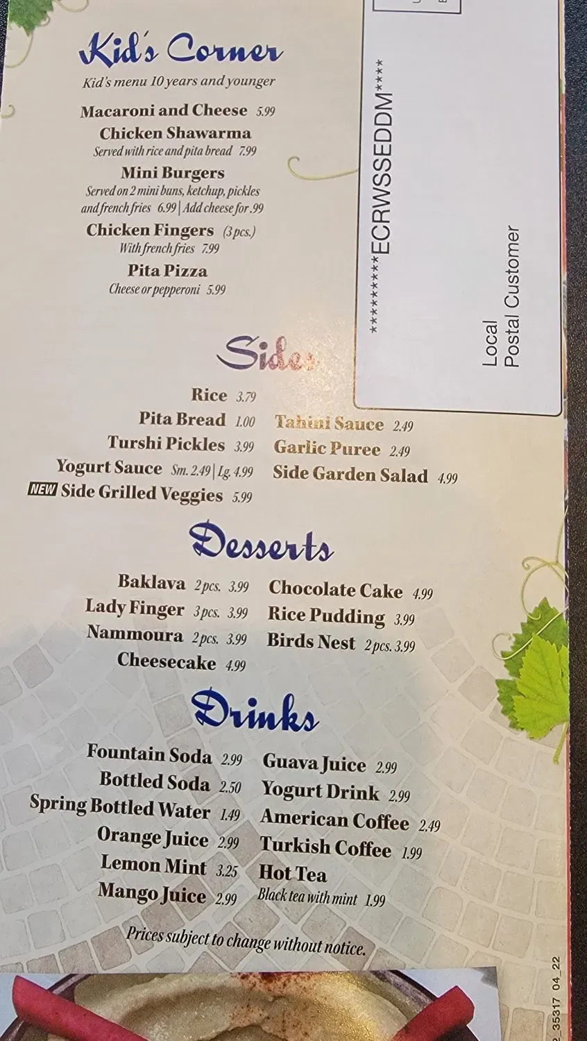 Menu 1