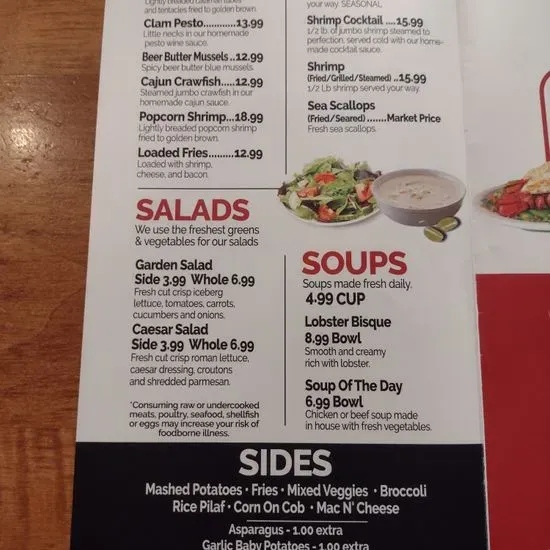 Lobster House Seafood Restaurant Menu Myrtle Beach, SC Checkle