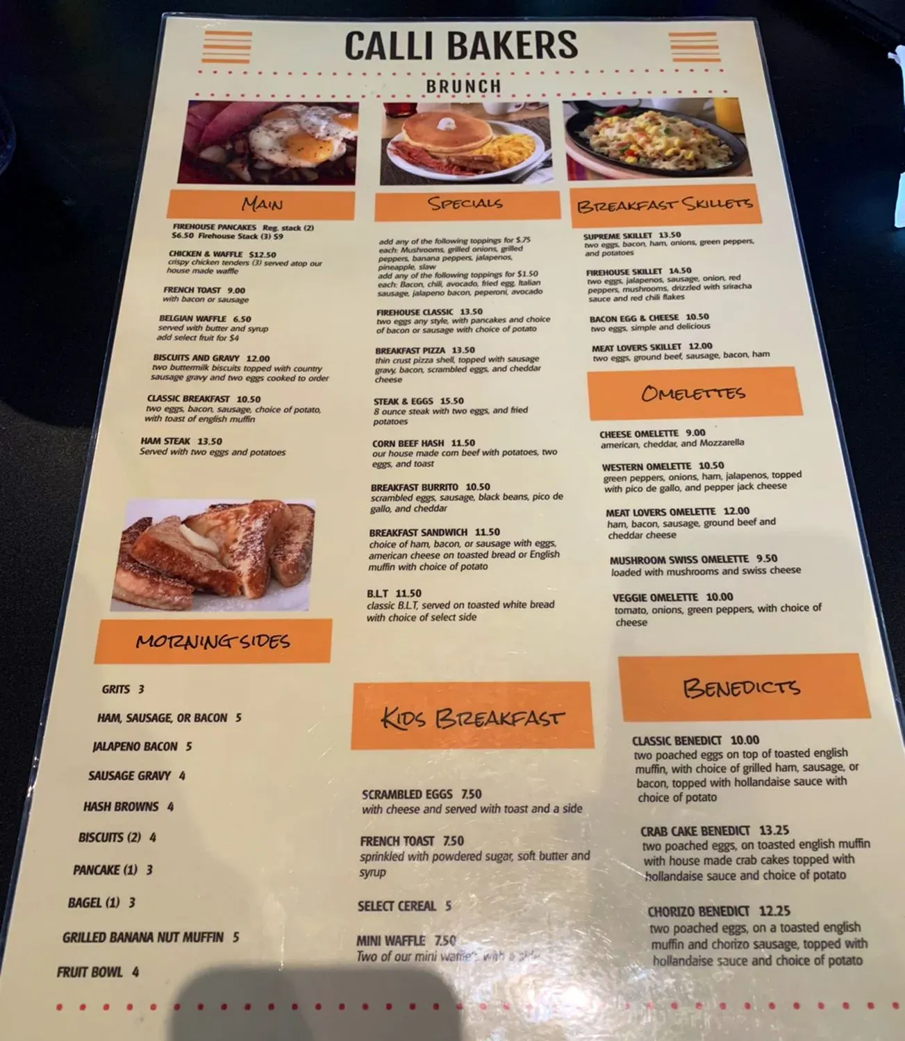 Calli Baker's Firehouse & Grill Menu - Updated September 2025