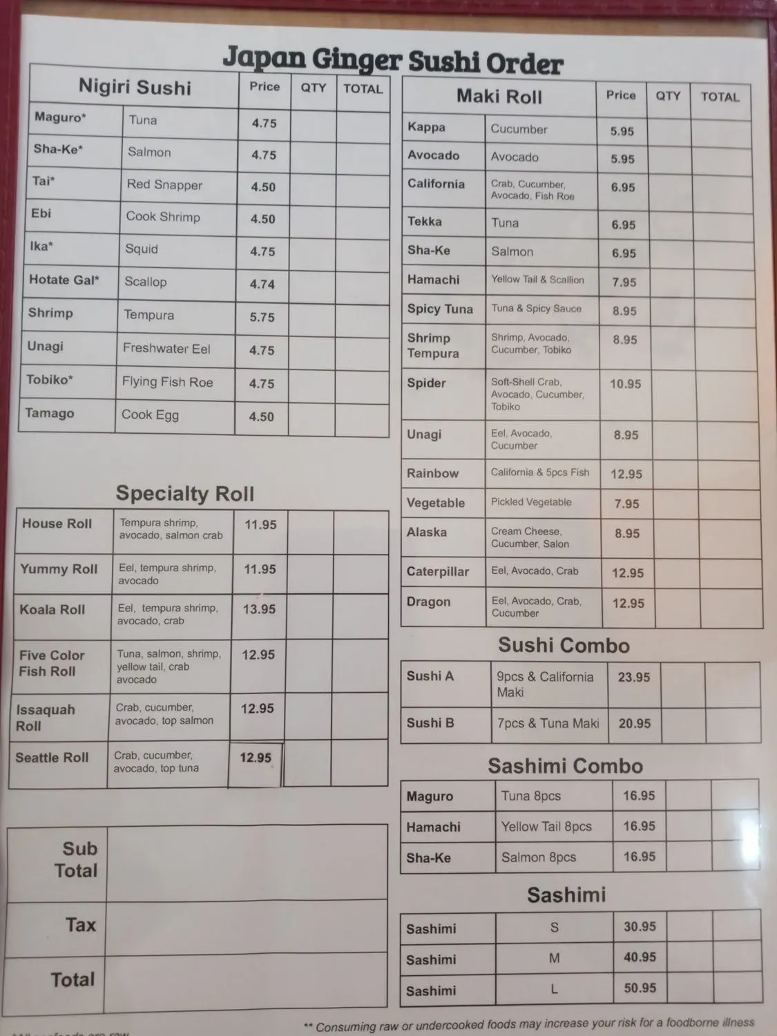 Menu 1