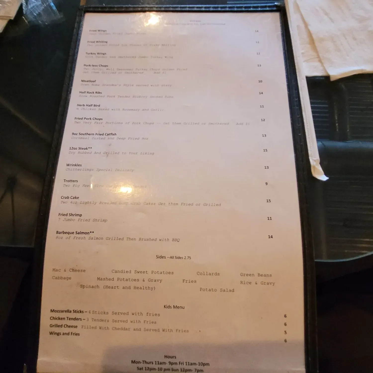 Menu 5