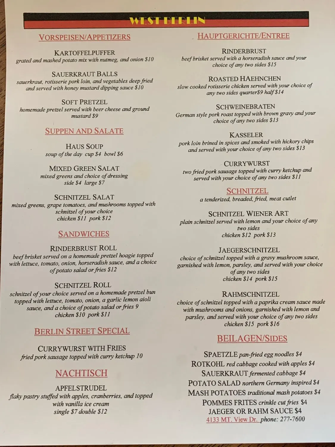 Menu 1