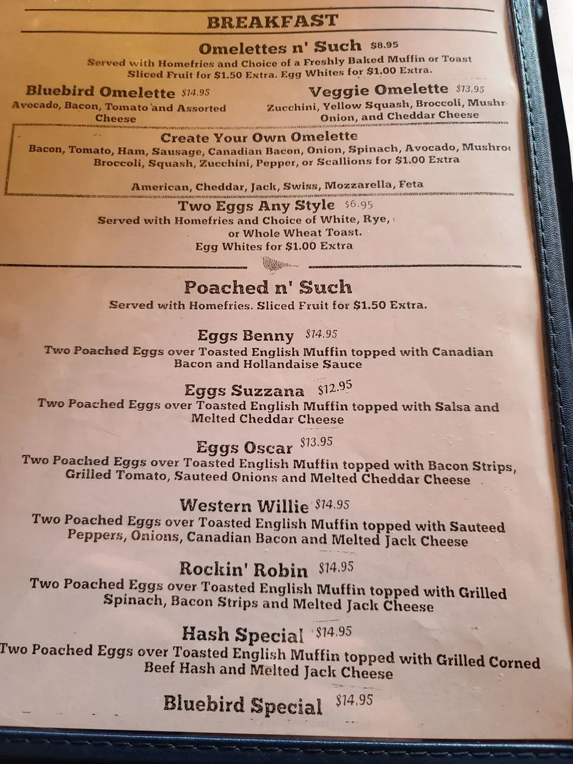 The Olde Blue Bird Inn Restaurant Menu - Updated October 2025