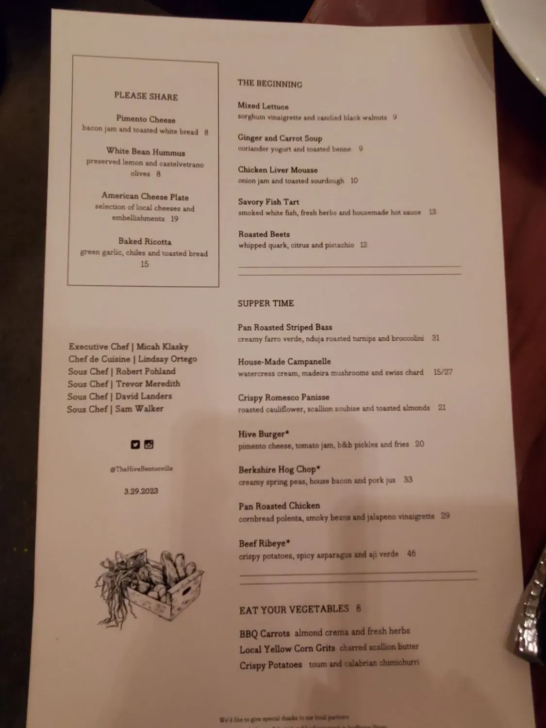 The Hive Menu - Updated August 2025