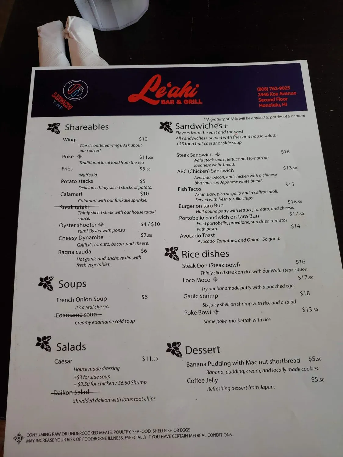 Menu 5